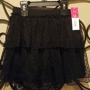 Girl Black Lace Skort